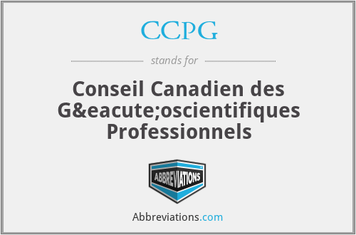 CCPG - Conseil Canadien des Géoscientifiques Professionnels