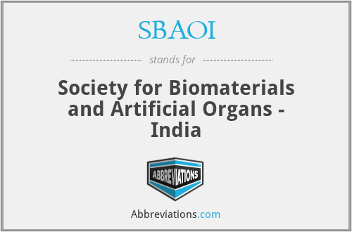 SBAOI - Society for Biomaterials and Artificial Organs - India