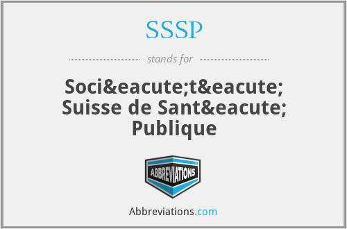 SSSP - Société Suisse de Santé Publique