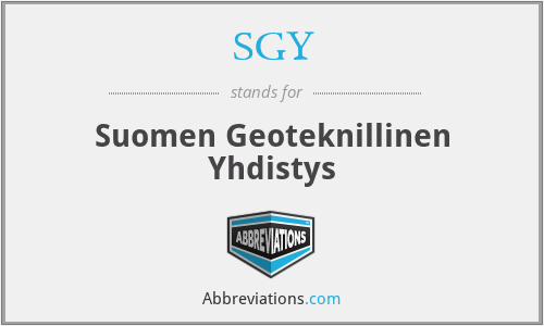 SGY - Suomen Geoteknillinen Yhdistys