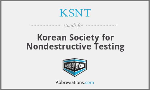 KSNT - Korean Society for Nondestructive Testing