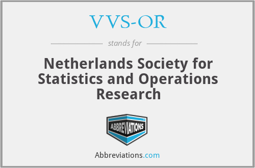 VVS-OR - Netherlands Society for Statistics and Operations Research