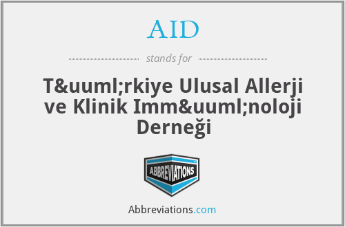 AID - Türkiye Ulusal Allerji ve Klinik Immünoloji Derneği