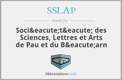 SSLAP - Société des Sciences, Lettres et Arts de Pau et du Béarn