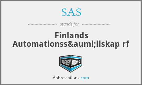 SAS - Finlands Automationssällskap rf