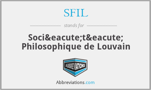 SFIL - Société Philosophique de Louvain