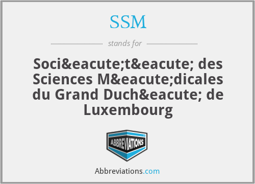 SSM - Société des Sciences Médicales du Grand Duché de Luxembourg