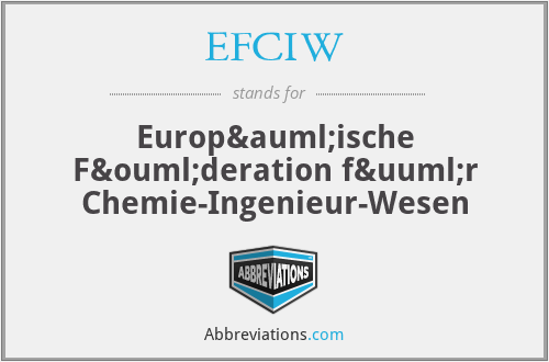 EFCIW - Europäische Föderation für Chemie-Ingenieur-Wesen