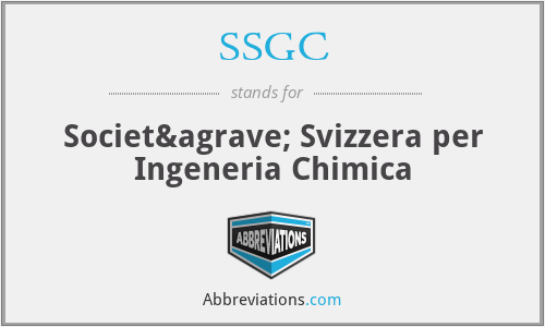 SSGC - Società Svizzera per Ingeneria Chimica