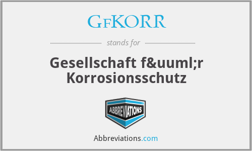 GfKORR - Gesellschaft für Korrosionsschutz