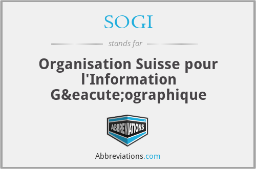 SOGI - Organisation Suisse pour l'Information Géographique