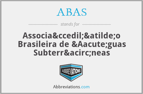 ABAS - Associação Brasileira de Águas Subterrâneas