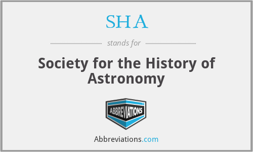 SHA - Society for the History of Astronomy