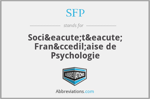 SFP - Société Française de Psychologie