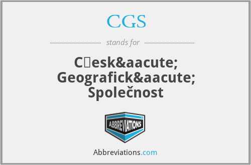 CGS - Česká Geografická Společnost