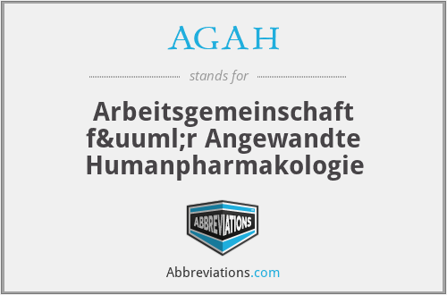 AGAH - Arbeitsgemeinschaft für Angewandte Humanpharmakologie