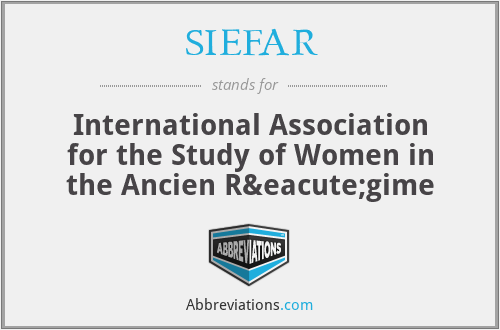 SIEFAR - International Association for the Study of Women in the Ancien Régime