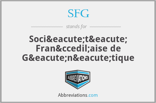 SFG - Société Française de Génétique