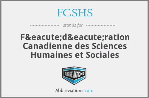 FCSHS - Fédération Canadienne des Sciences Humaines et Sociales