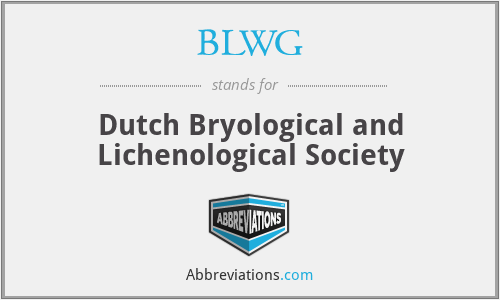 BLWG - Dutch Bryological and Lichenological Society