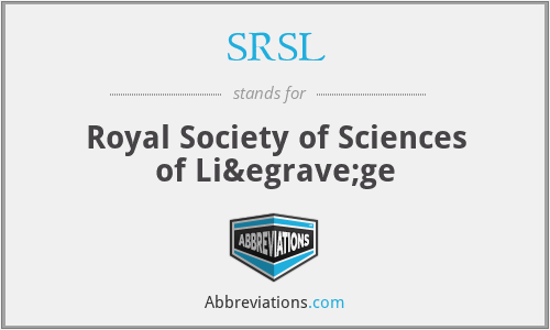 SRSL - Royal Society of Sciences of Liège