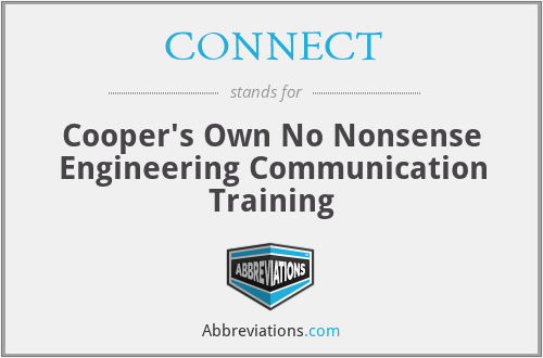 CONNECT - Cooper's Own No Nonsense Engineering Communication Training