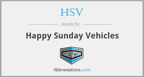 HSV - Happy Sunday Vehicles