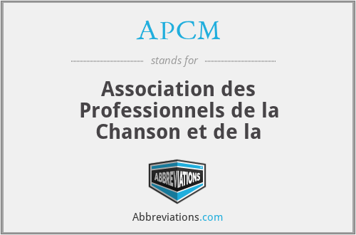 APCM - Association des Professionnels de la Chanson et de la