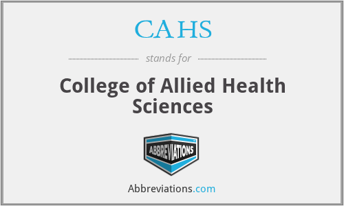 CAHS - College of Allied Health Sciences