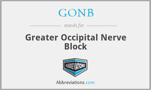 GONB - Greater Occipital Nerve Block