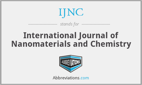 IJNC - International Journal of Nanomaterials and Chemistry
