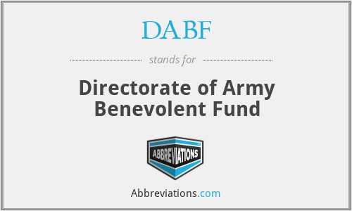 DABF - Directorate of Army Benevolent Fund