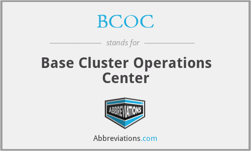 BCOC - Base Cluster Operations Center