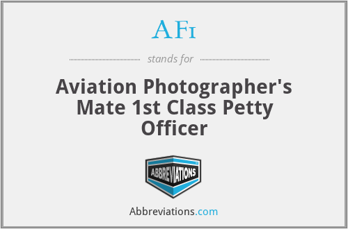 AF1 - Aviation Photographer's Mate 1st Class Petty Officer