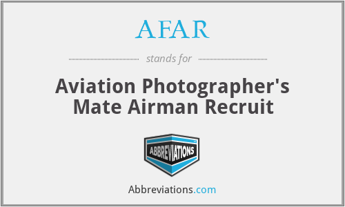 AFAR - Aviation Photographer's Mate Airman Recruit