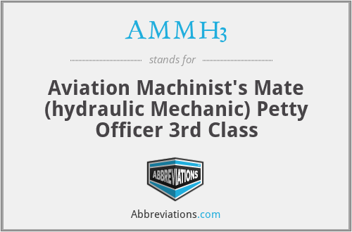 AMMH3 - Aviation Machinist's Mate (hydraulic Mechanic) Petty Officer 3rd Class