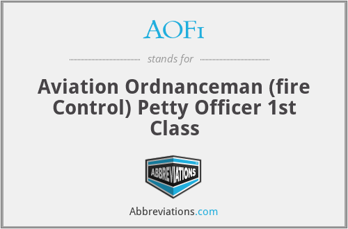 AOF1 - Aviation Ordnanceman (fire Control) Petty Officer 1st Class