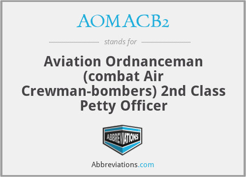 AOMACB2 - Aviation Ordnanceman (combat Air Crewman-bombers) 2nd Class Petty Officer