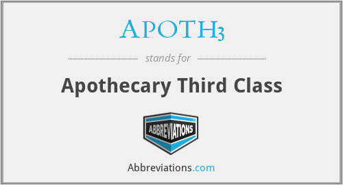 APOTH3 - Apothecary Third Class