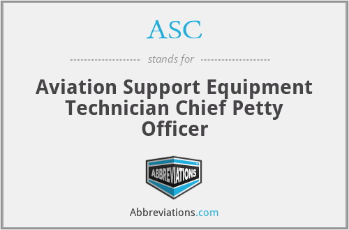 ASC - Aviation Support Equipment Technician Chief Petty Officer