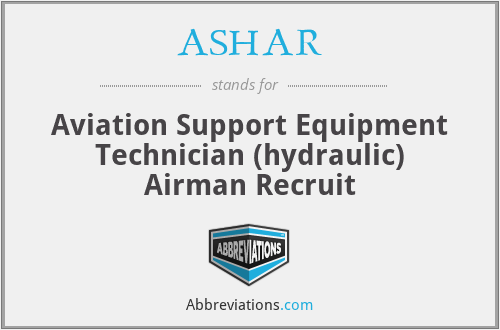 ASHAR - Aviation Support Equipment Technician (hydraulic) Airman Recruit