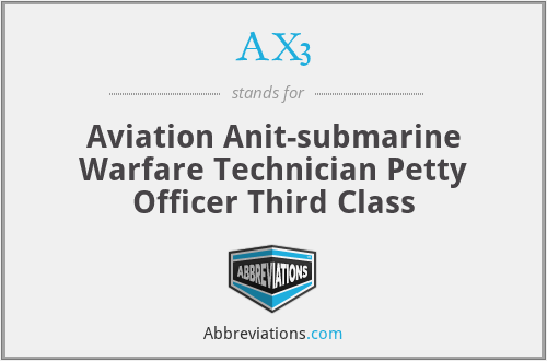 AX3 - Aviation Anit-submarine Warfare Technician Petty Officer Third Class
