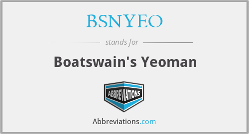 BSNYEO - Boatswain's Yeoman