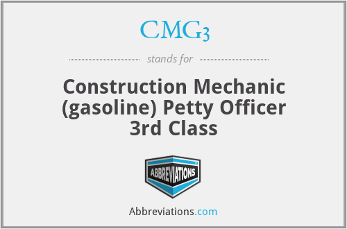 CMG3 - Construction Mechanic (gasoline) Petty Officer 3rd Class