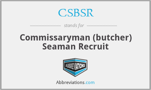 CSBSR - Commissaryman (butcher) Seaman Recruit