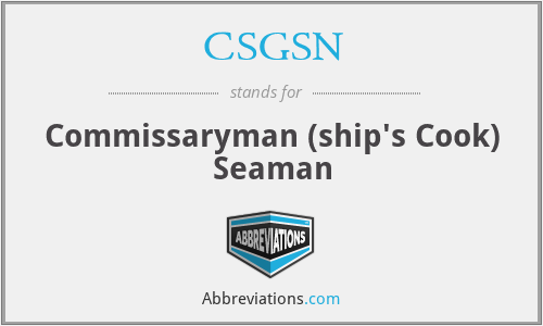 CSGSN - Commissaryman (ship's Cook) Seaman