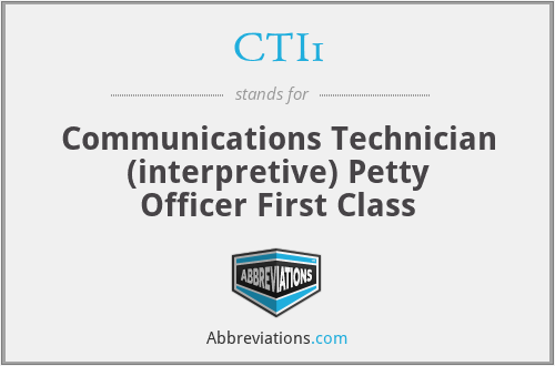 CTI1 - Communications Technician (interpretive) Petty Officer First Class
