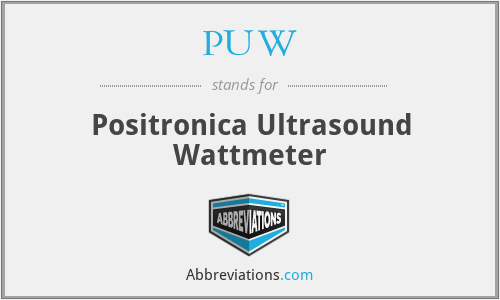 PUW - Positronica Ultrasound Wattmeter