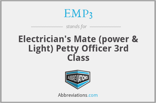 EMP3 - Electrician's Mate (power & Light) Petty Officer 3rd Class