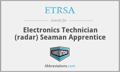 ETRSA - Electronics Technician (radar) Seaman Apprentice
